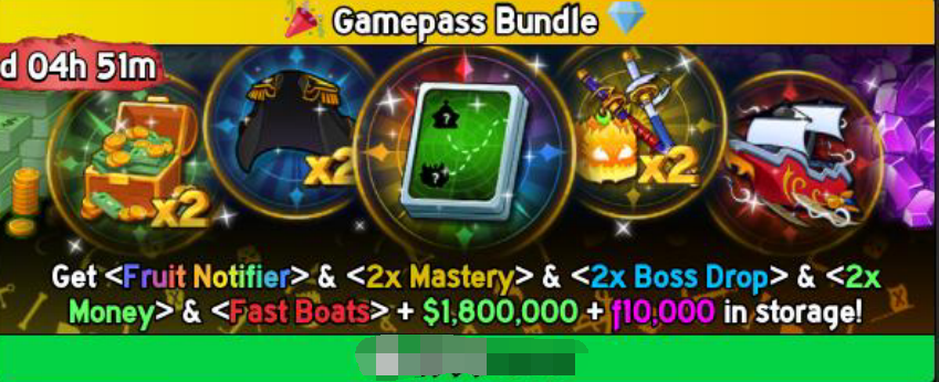 Blox Fruits Items All Server Gamepass Bundle